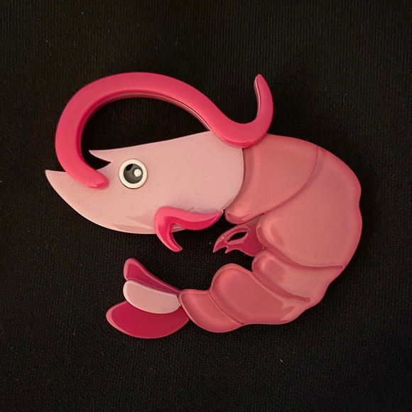 Erstwilder Jewelry - Sold Out-Erst Wilder Brian B Quaid Pink Shrimp Brooch Pin